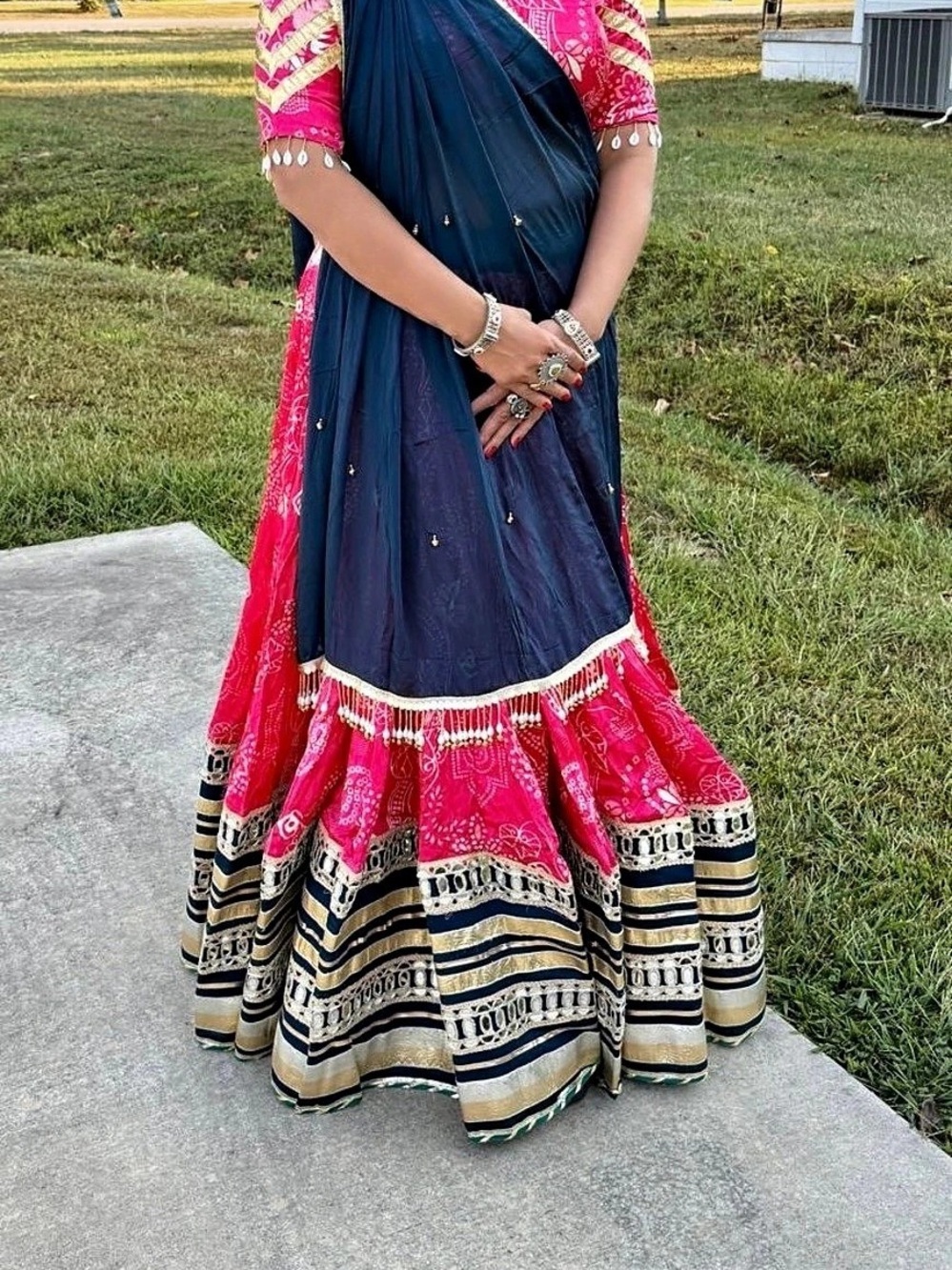 Pink & Blue Maxi Dress